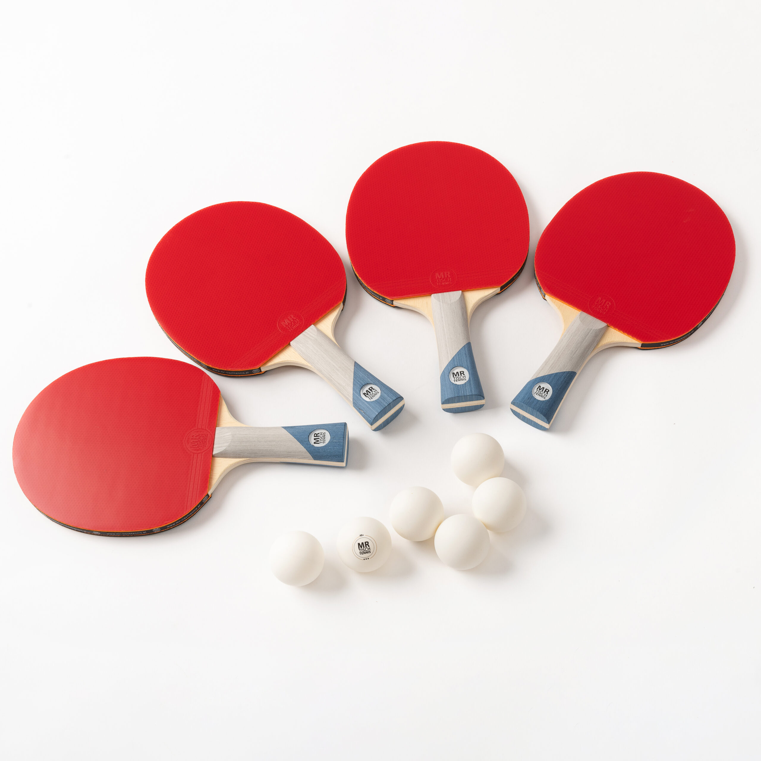 Mr. Tischtennis Set School Tischtennisschläger 4er mit Bällen