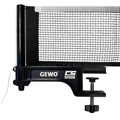 GEWO CS Outdoor Tischtennisnetz Schwarz Wetterfest Halter