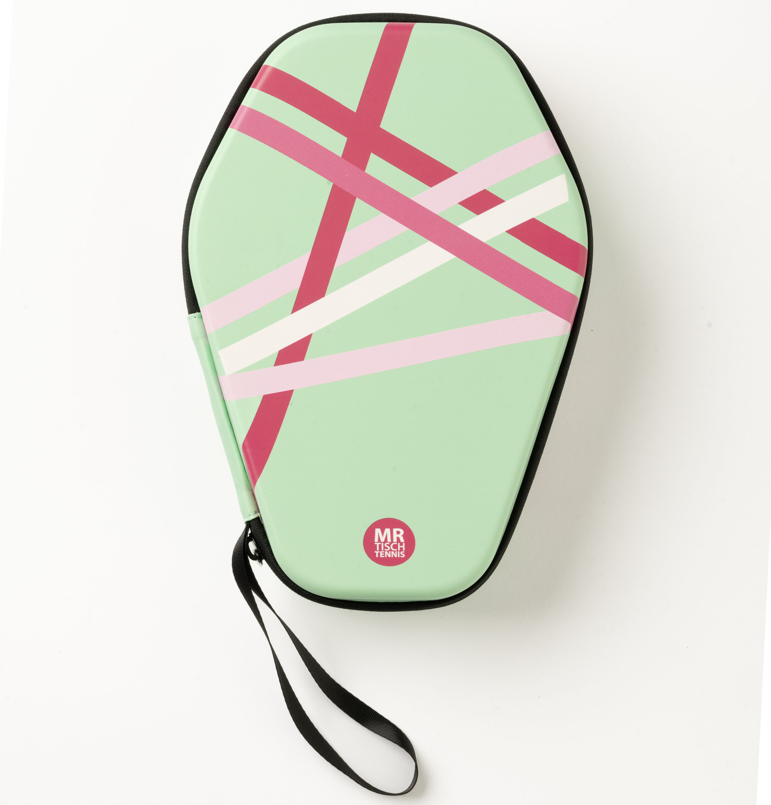 Mr. Tischtennis Design Case Stripes türkis Hülle 2 Schläger