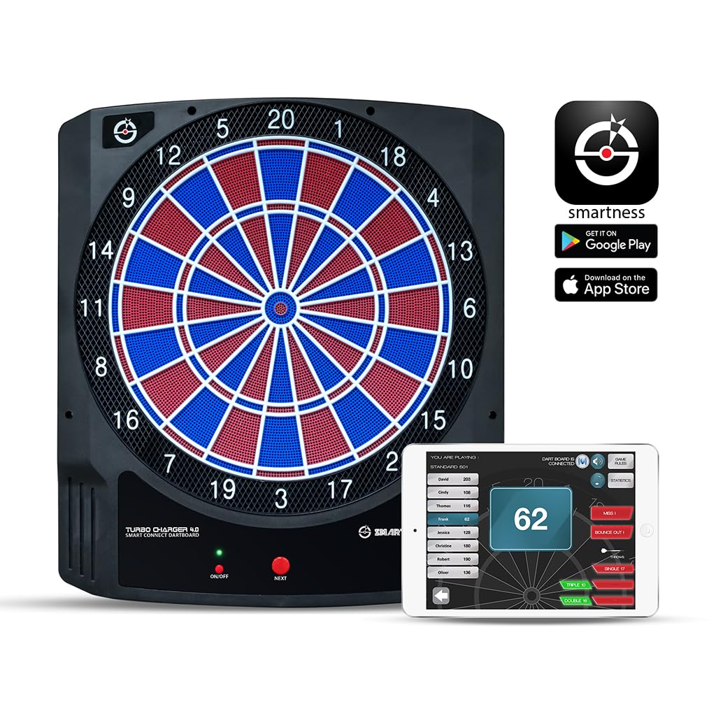 Carromco Turbo Charger 4.0 E-Dartboard App 2-Loch Bluetooth