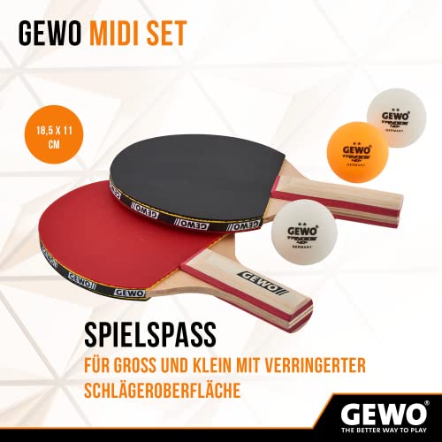GEWO Player Midi Schlägerset 2 Schläger + 3 Bälle