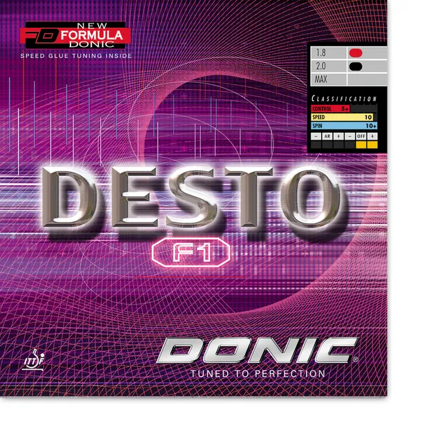 DONIC Desto F1 Tischtennisbelag Speed Spin Max