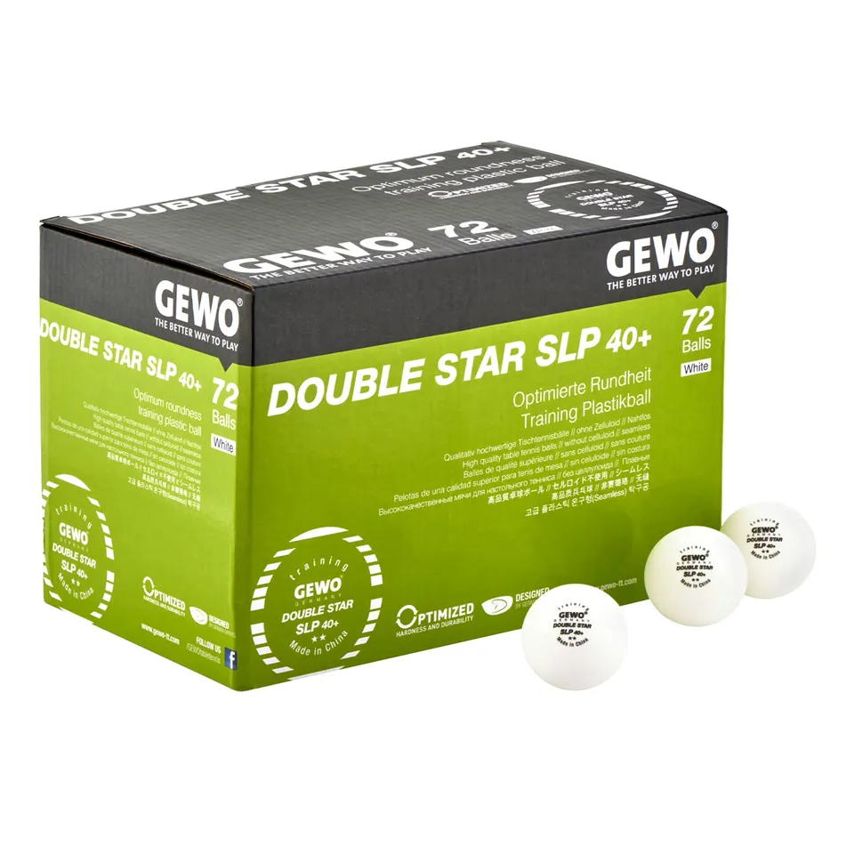 GEWO Double Star SLP Tischtennisbälle 72 Weiß 40+ Nahtlos
