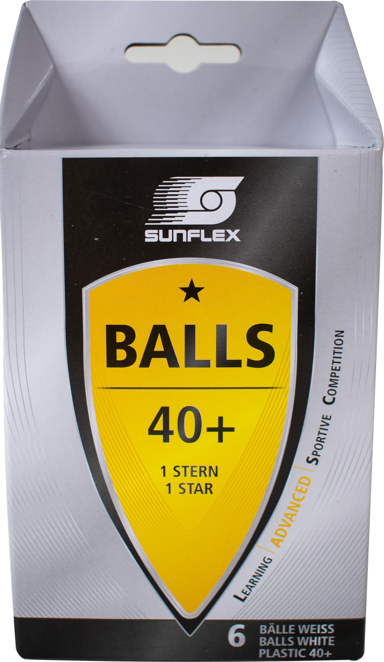 Sunflex Color Comp Tischtennisbälle 1 Stern Weiß 6er