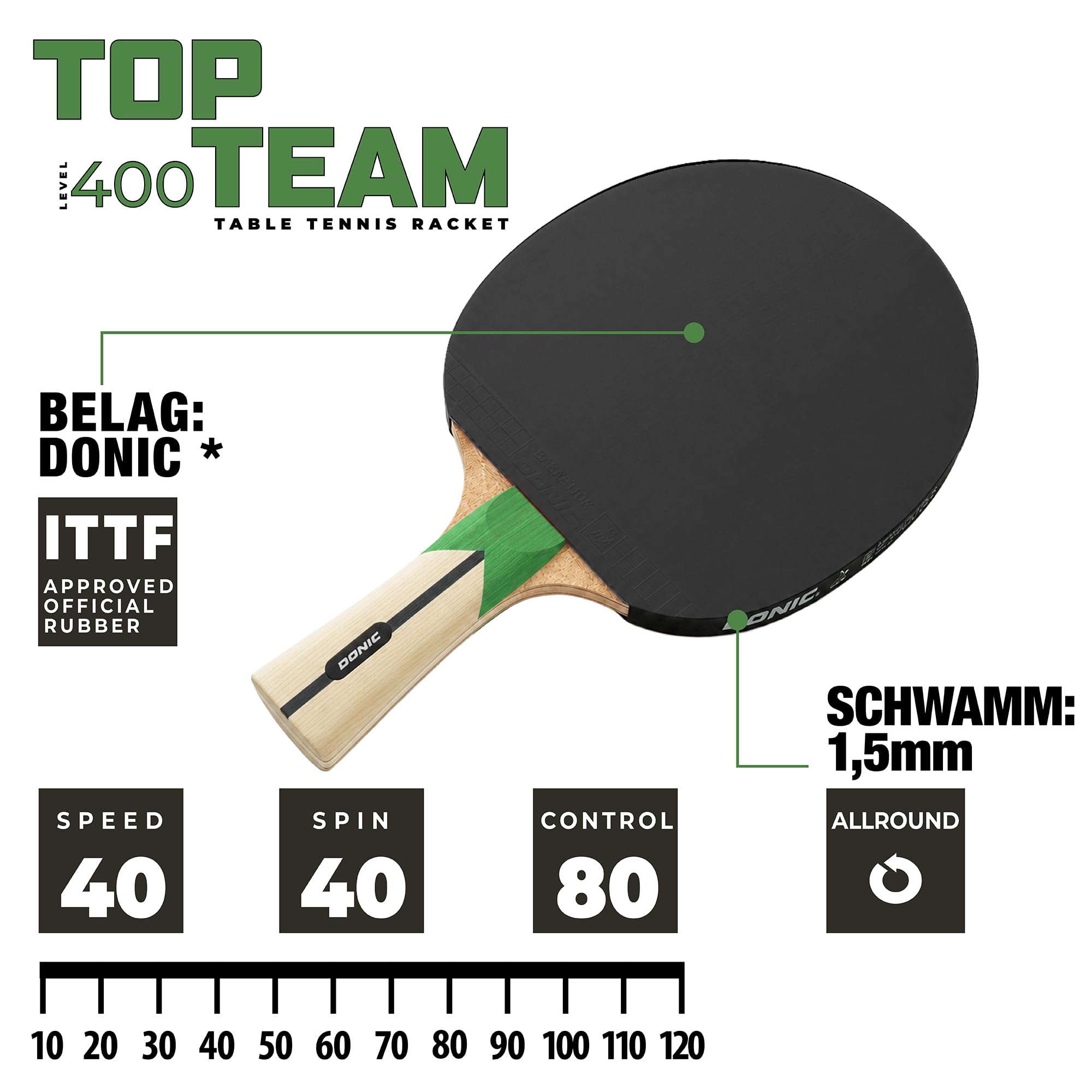 Schildkröt Top Team 400 Tischtennisschläger anatomisch