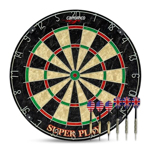 Carromco Superplay Dartscheibe Turniergröße mit 6 Darts