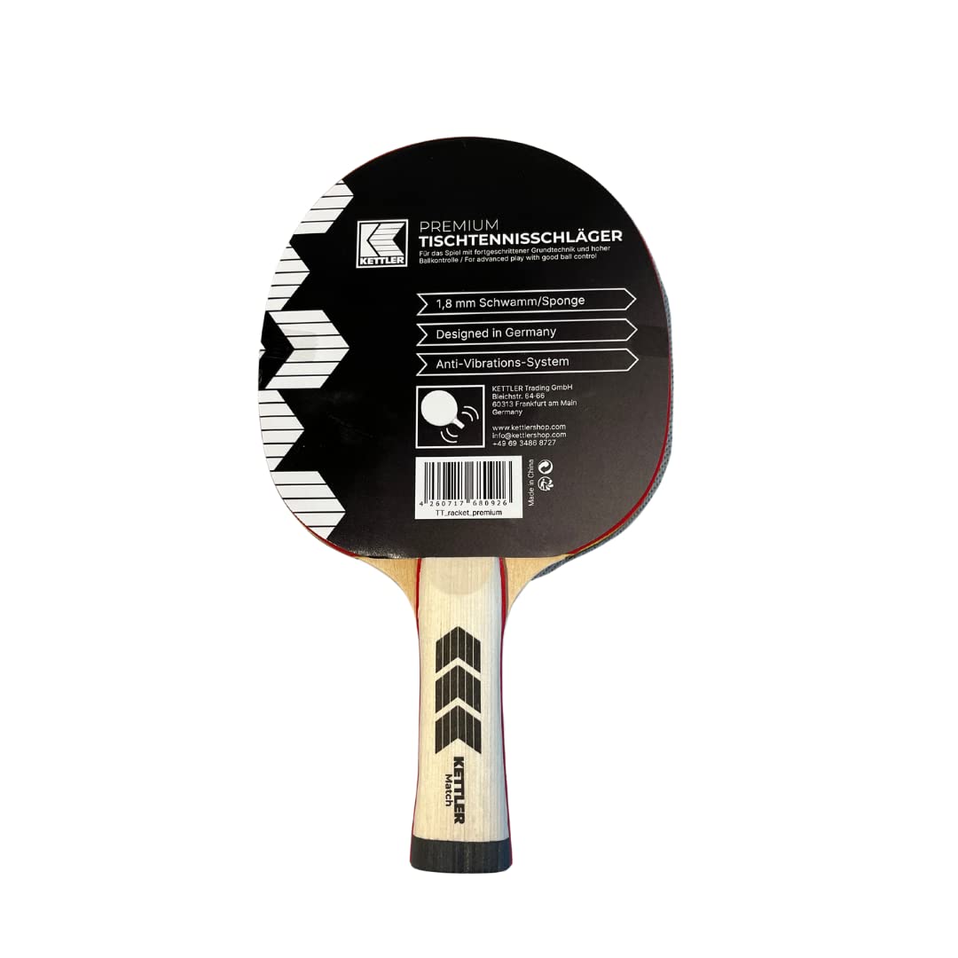 Kettler Match Premium Tischtennisschläger Holz ITTF-Belag