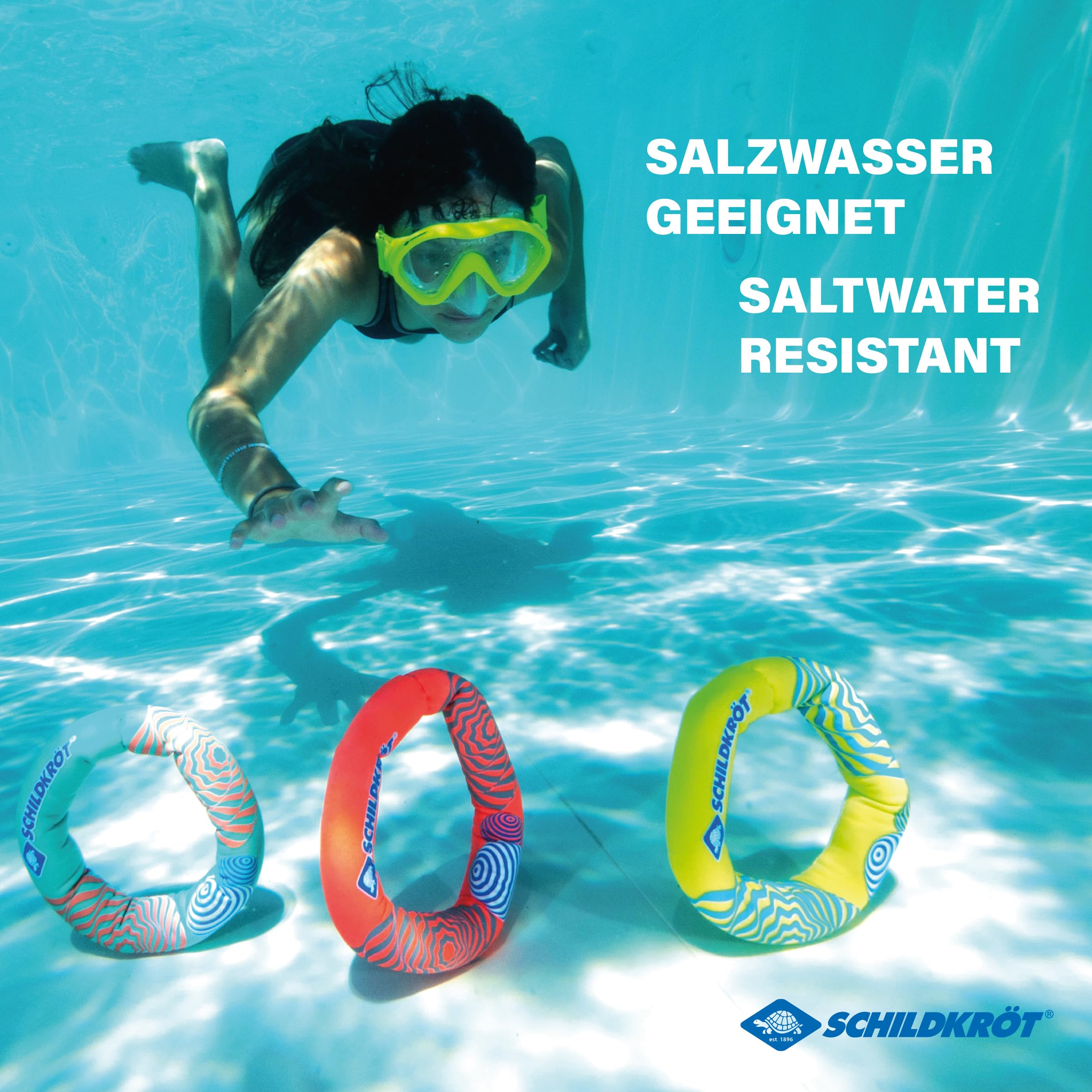 Schildkröt Outdoor Neopren Tauchringe 3er Set bunt für Pool