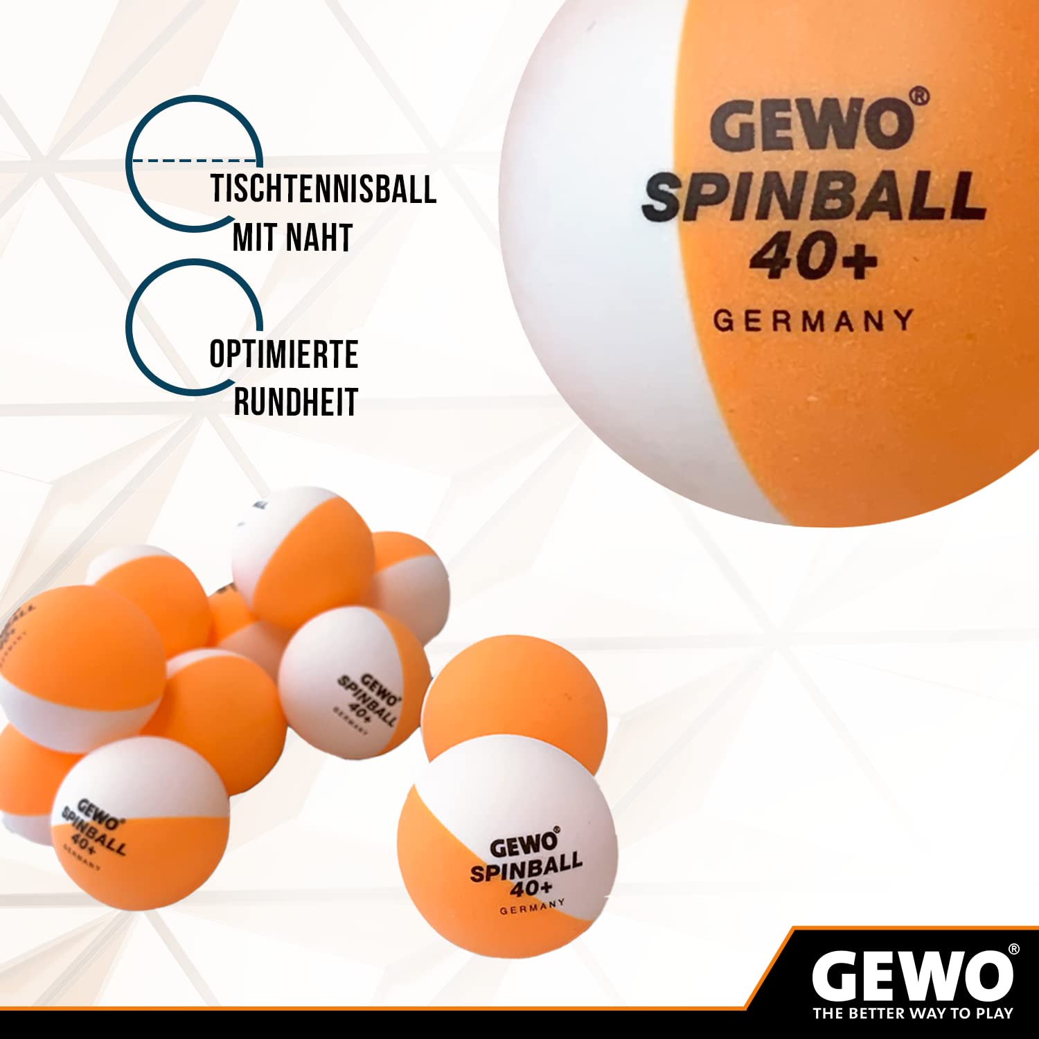 GEWO Ultra SLP Spinballs Tischtennisbälle 40+ 12 Stück