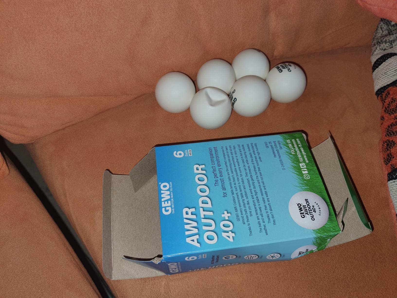 GEWO AWR Outdoor 40+ Tischtennisbälle weiß 6er wasserfest