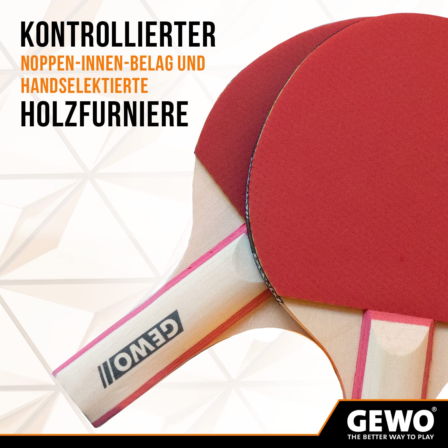 GEWO Player Midi Schlägerset 2 Schläger + 3 Bälle