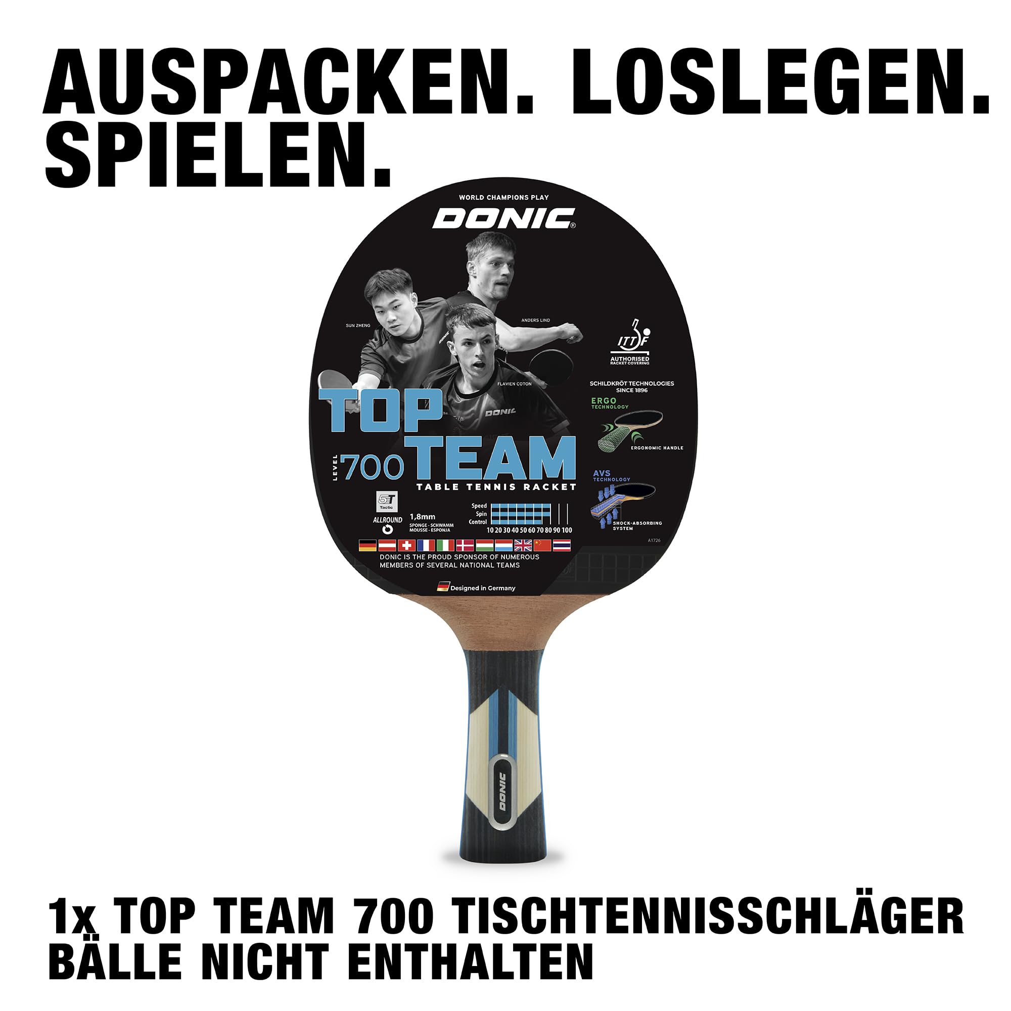 Schildkröt Top Team 700 Tischtennisschläger Allround konkav