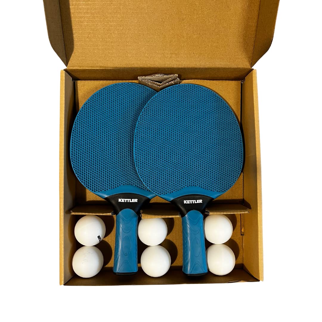 Kettler Match Outdoor Tischtennisschläger-Set mit 6 Bällen