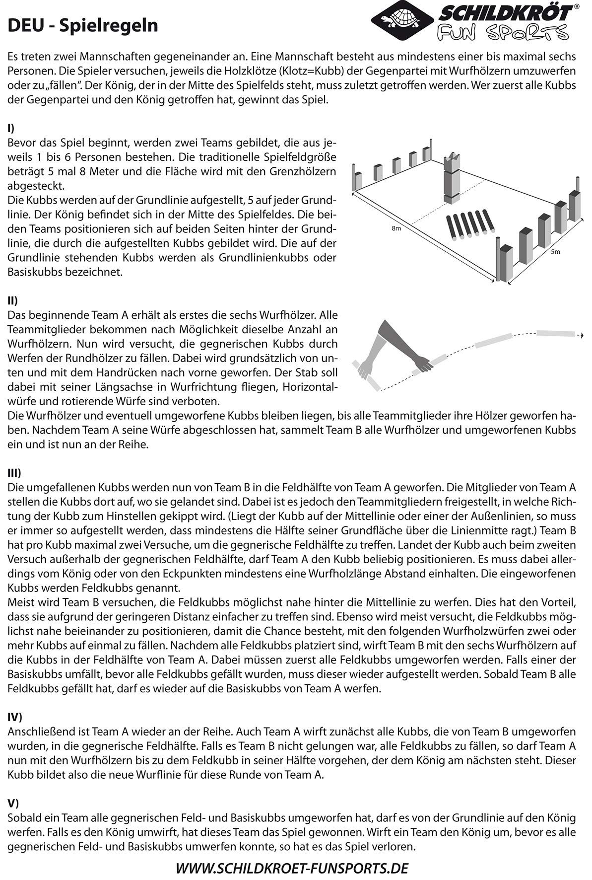 Schildkröt Outdoor Kubb Schwedenschach Holz FSC Set