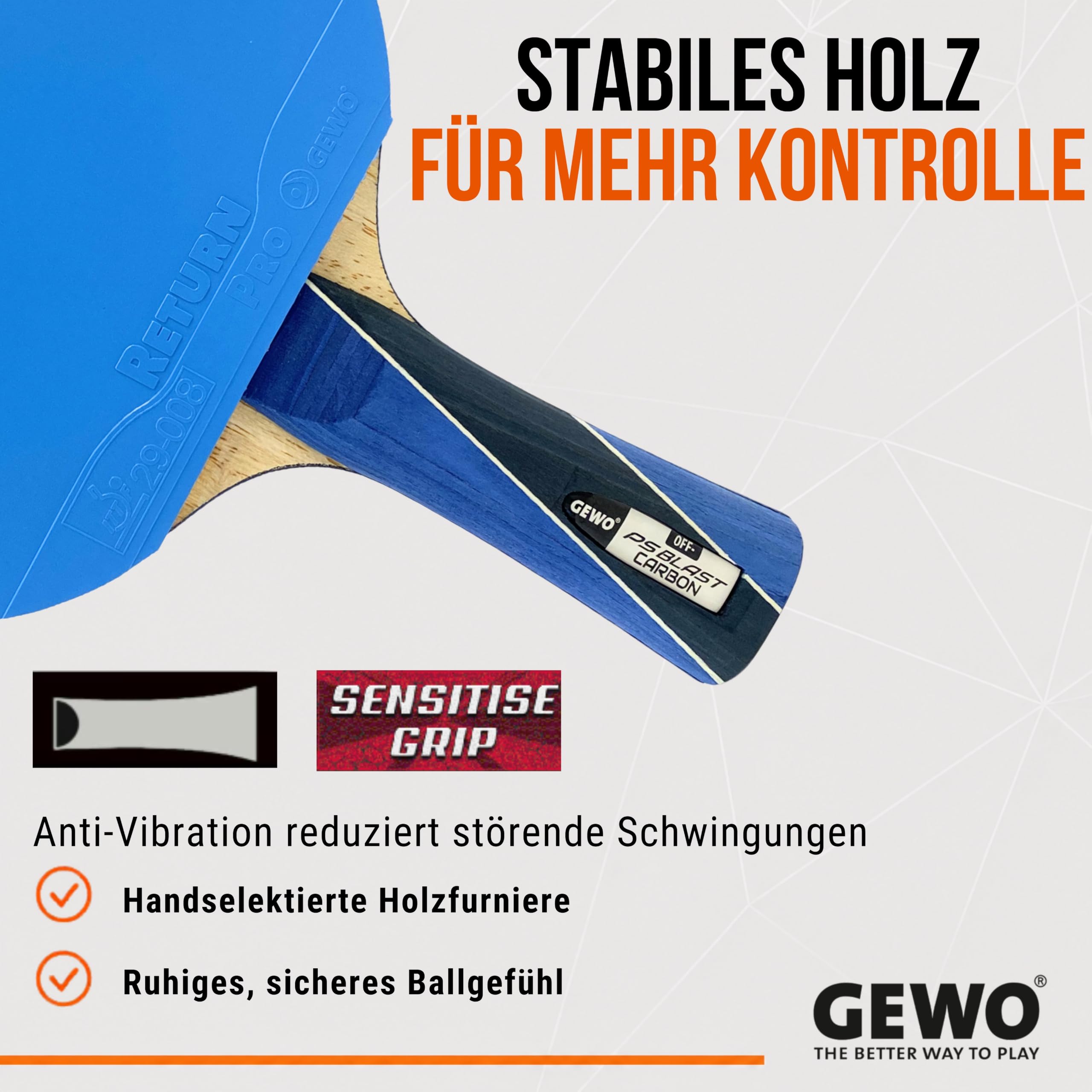 GEWO Player PS Blast Carbon Tischtennisschläger offensiv konkav