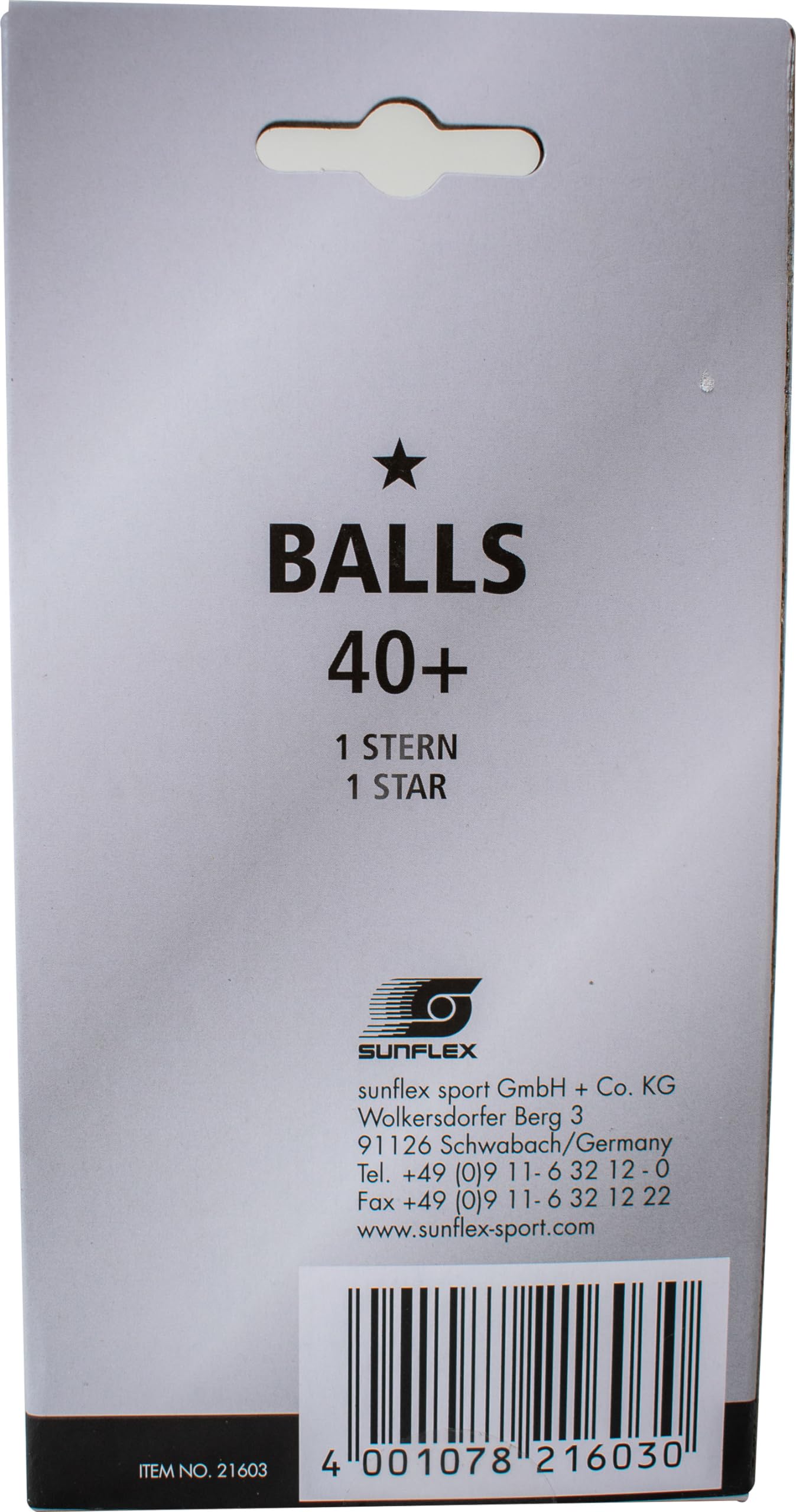 Sunflex Color Comp Tischtennisbälle 1 Stern Weiß 6er