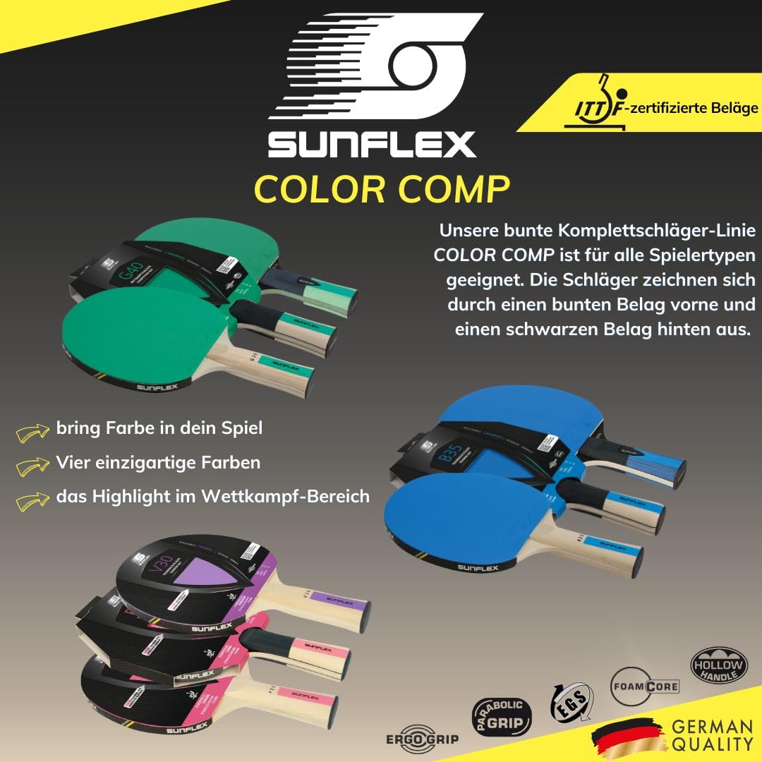 Sunflex Color Comp B45 Tischtennisschläger Blau Single ITTF