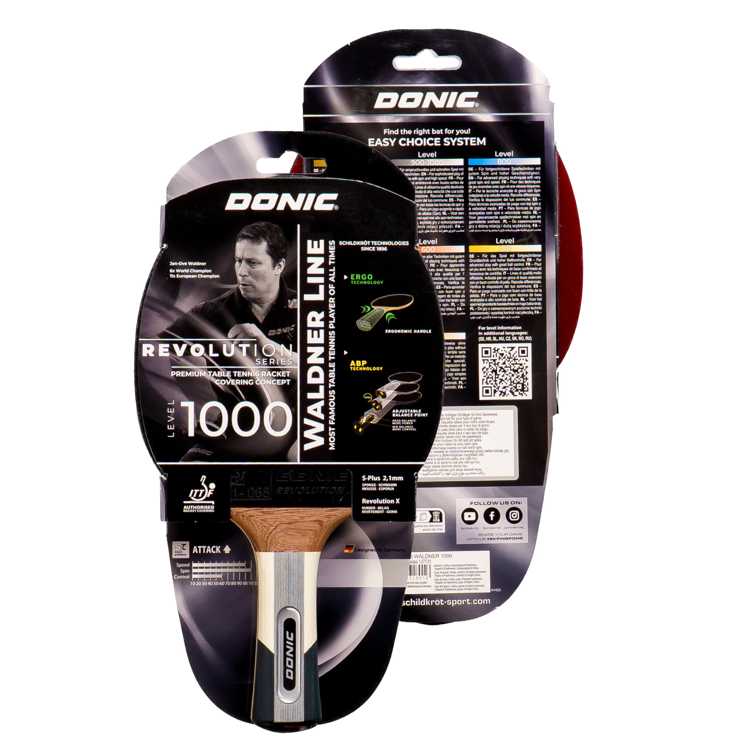 Schildkröt Waldner 1000 Tischtennisschläger konkav 2,1mm ITTF