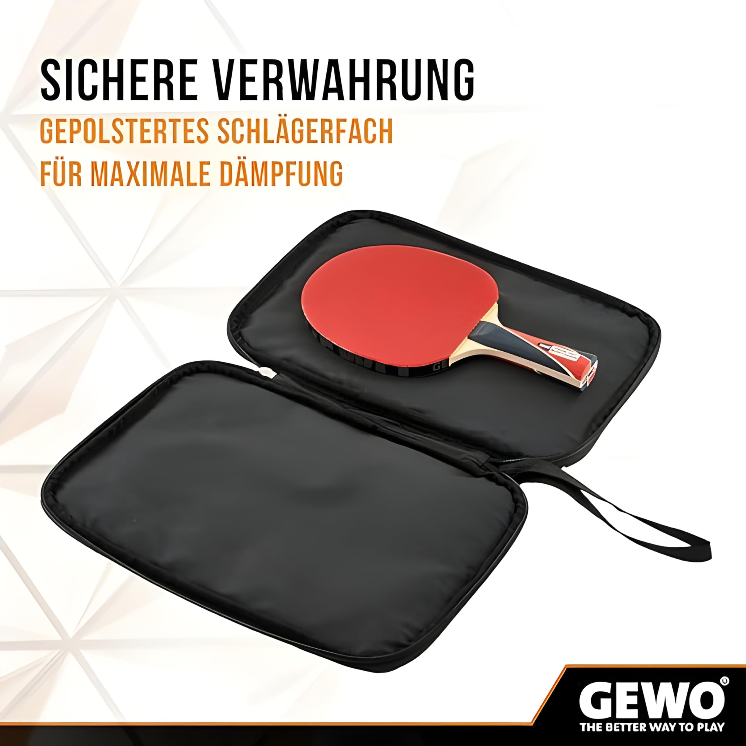 GEWO Master Einzelhülle Tischtennishülle Schwarz-Rot 32cm