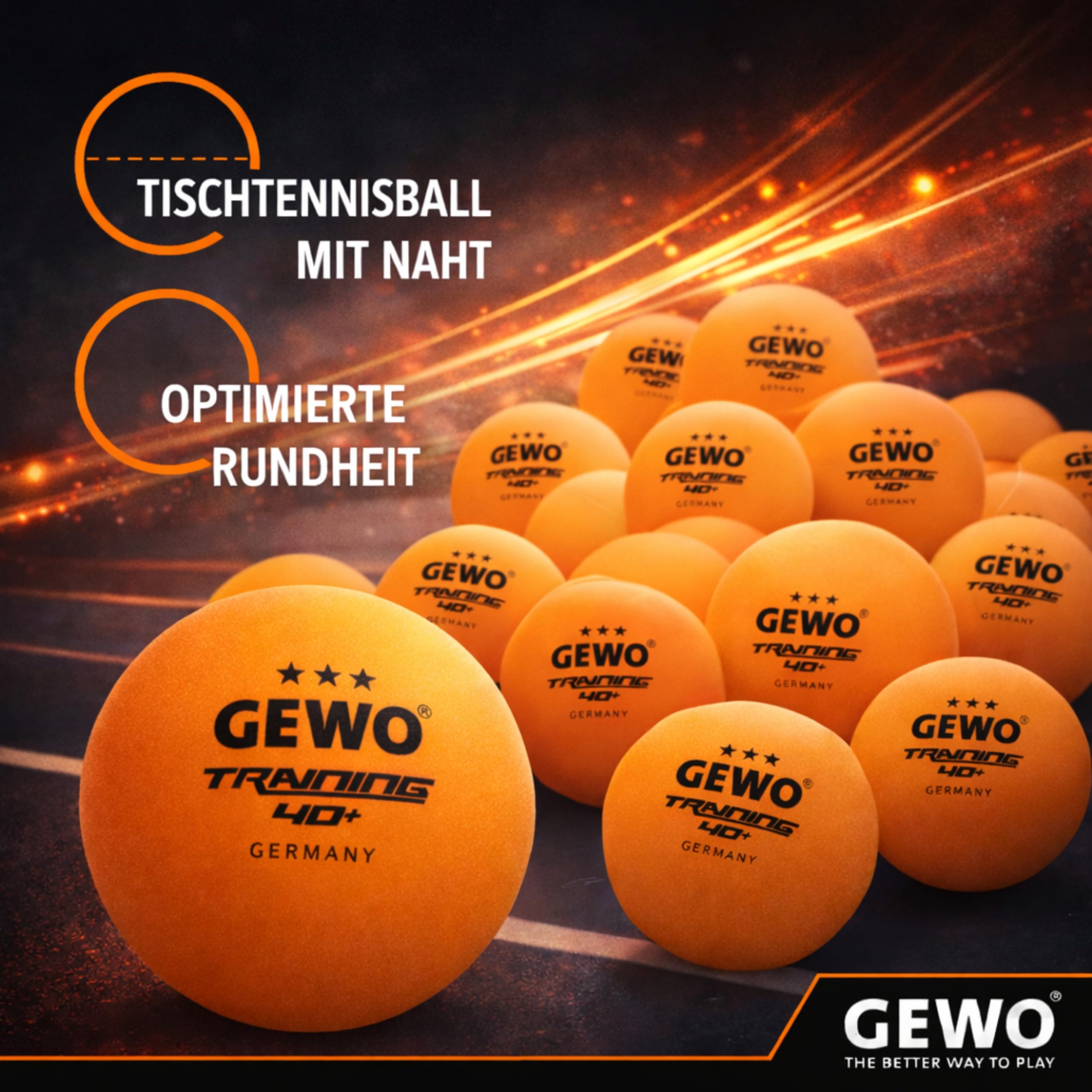 GEWO Ultra SLP Tischtennisbälle Training 40+ 24er Orange