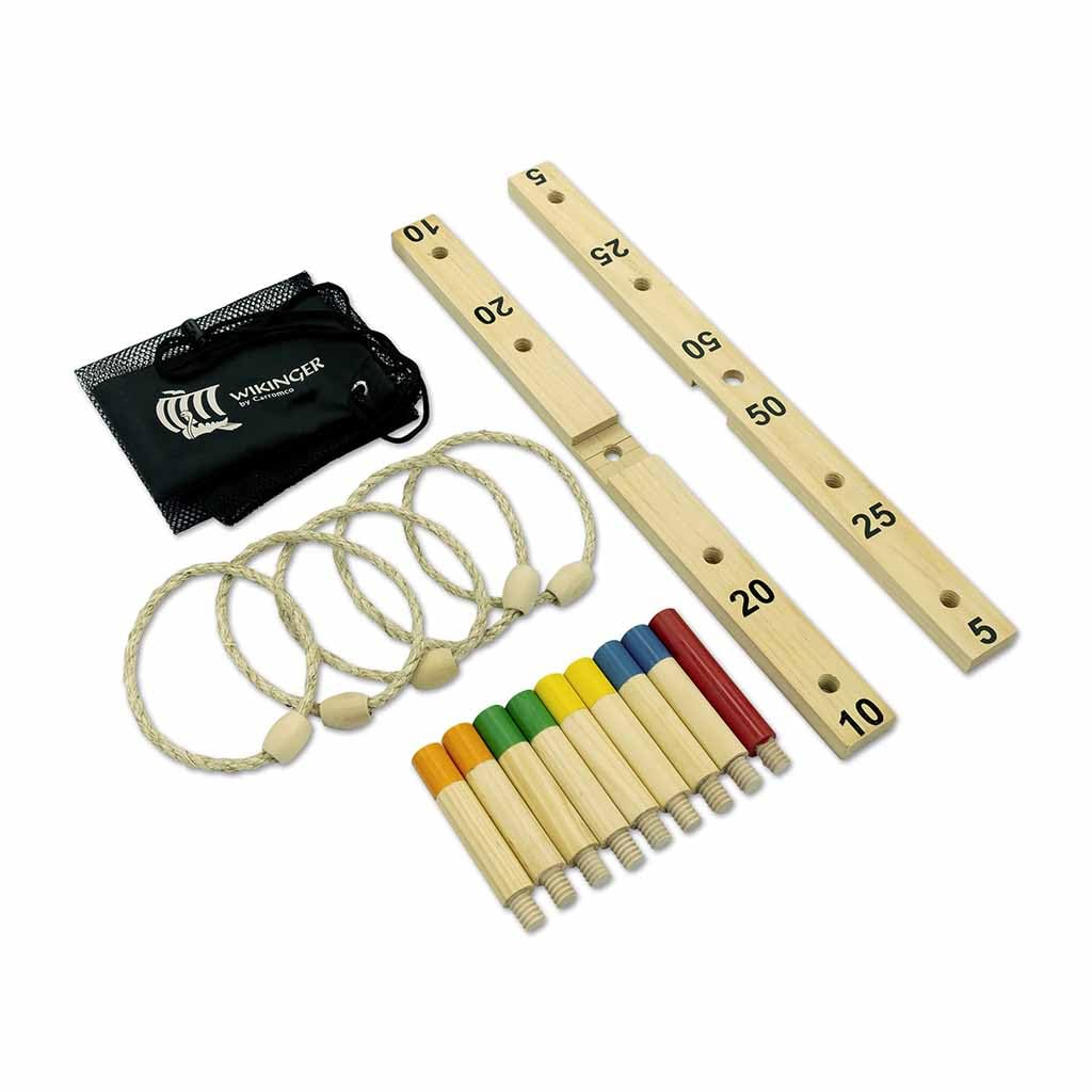 Carromco Wikinger Ringwurfspiel Holz 5 Ringe Outdoor
