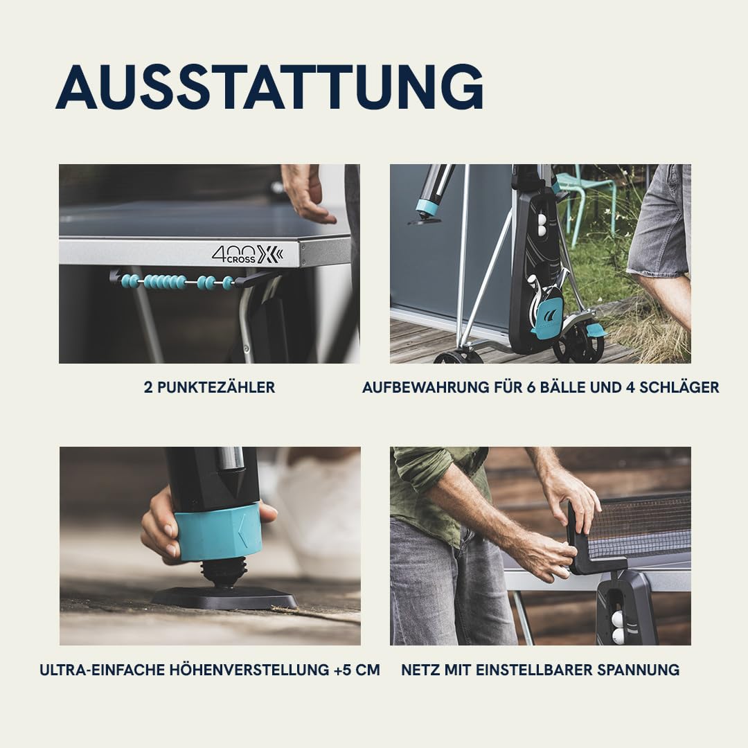 Cornilleau 400X Tischtennisplatte Outdoor Blau klappbar