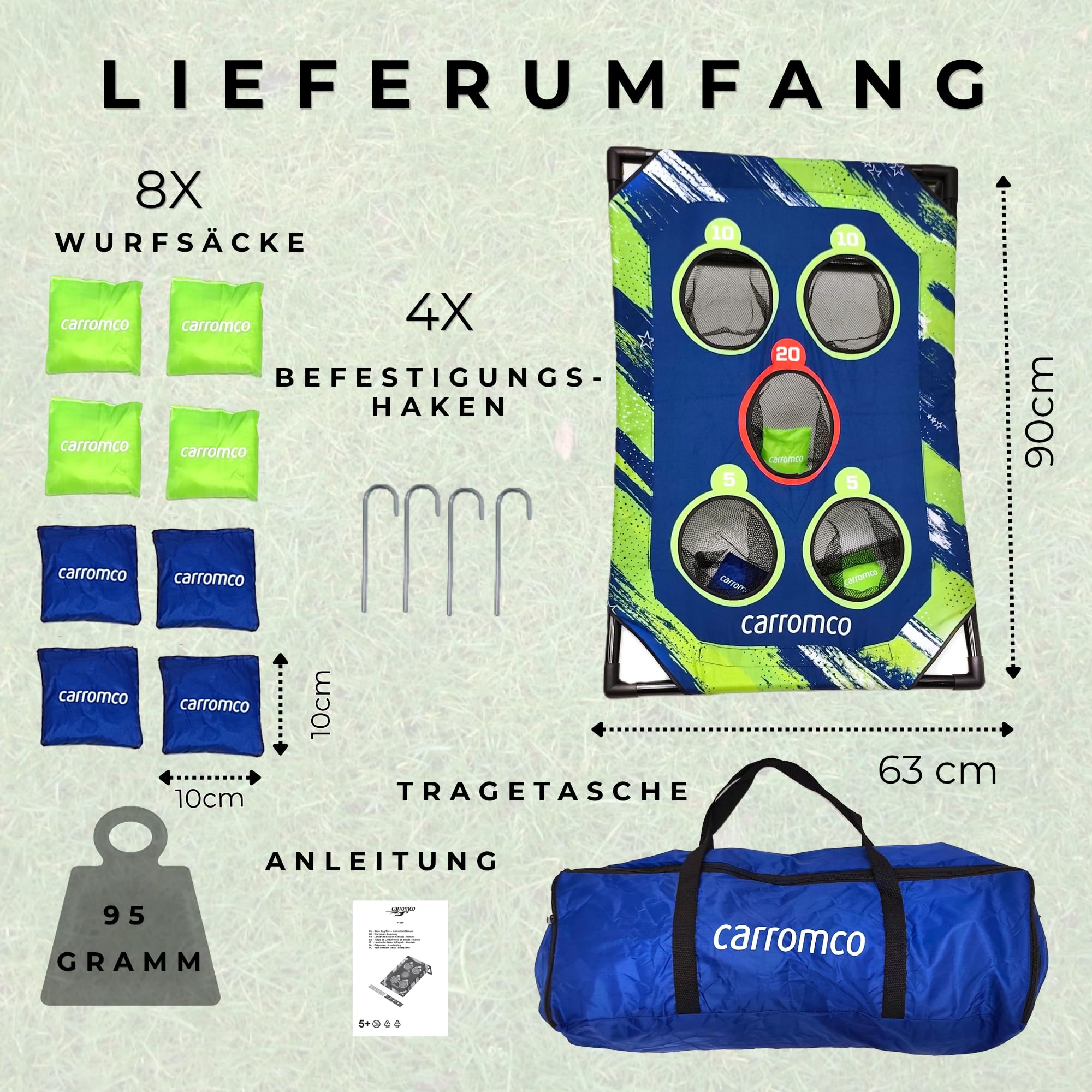 Carromco Bean Bag Toss Wurfspiel Garten 8 Bags