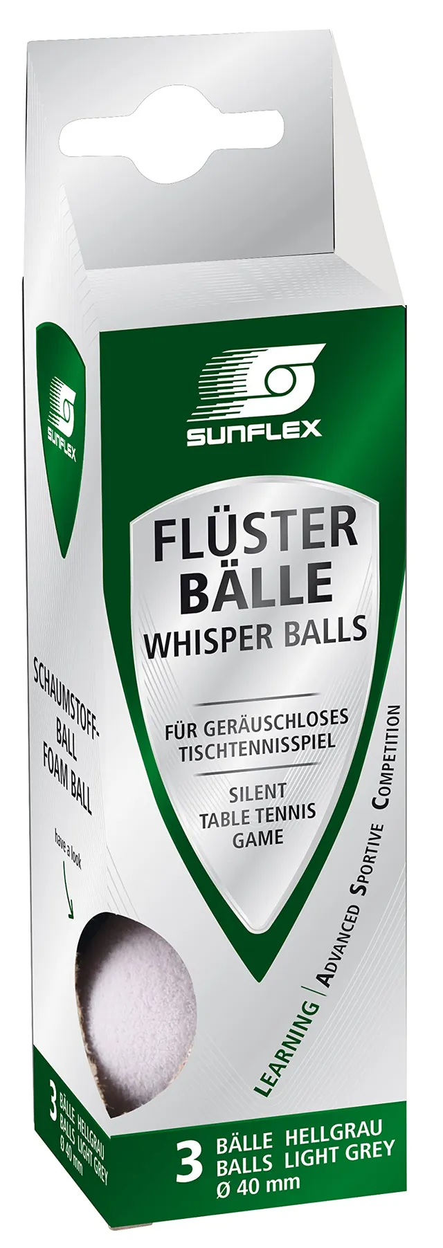 Sunflex Color Comp Flüsterbälle weiß 3er leise 40 mm