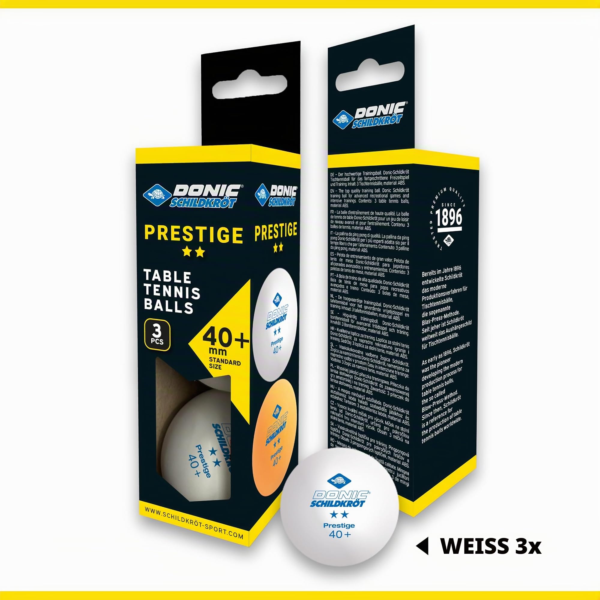 Schildkröt Outdoor Prestige Tischtennisbälle weiß 3er 2-Sterne