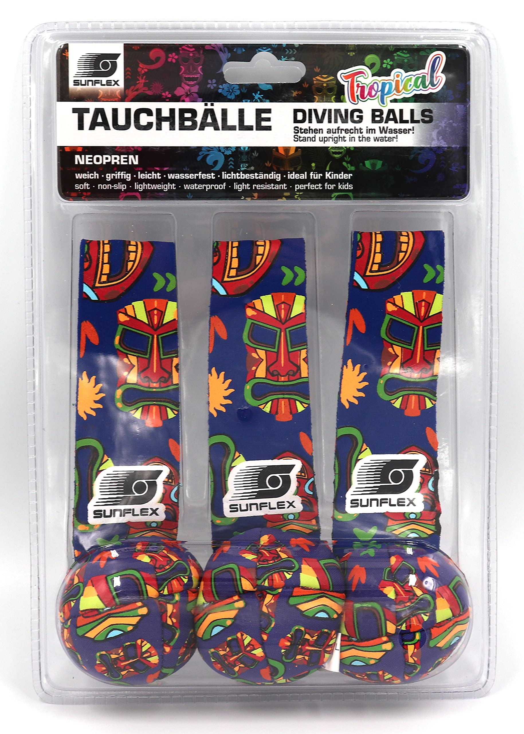 Sunflex Action Pro Tauchbälle Tropical Tiki 3 Stück