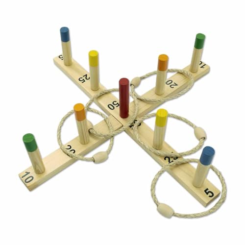 Carromco Wikinger Ringwurfspiel Holz 5 Ringe Outdoor
