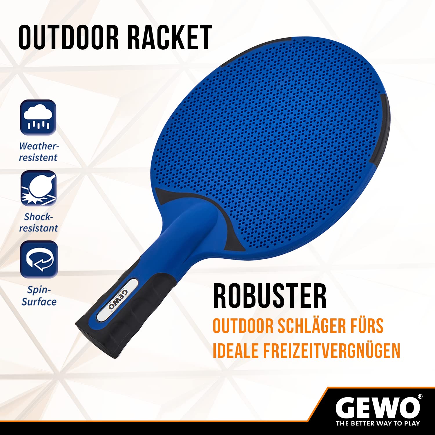 GEWO AWR Outdoor Tischtennisschläger blau wetterfest konkav