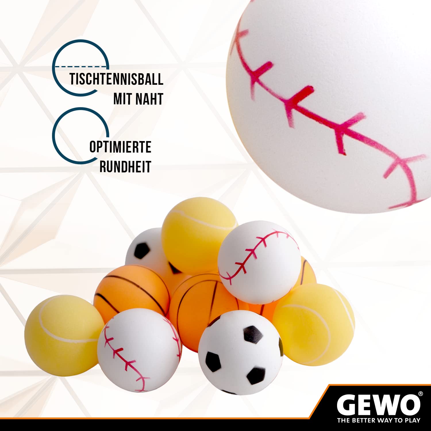 GEWO Ultra SLP Tischtennisbälle Sports-Mix 12er bunt