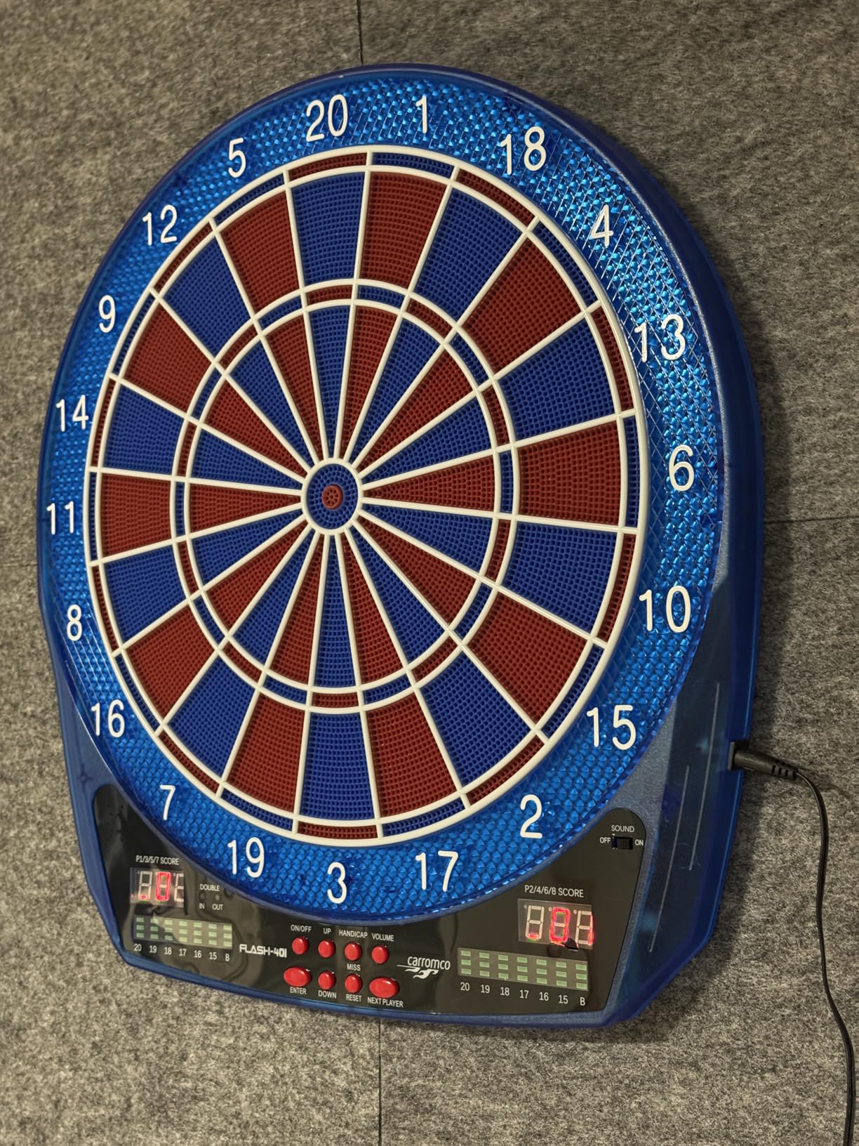 Carromco Flash-401 E-Dartboard LED 35 Spiele 1-8 Spieler