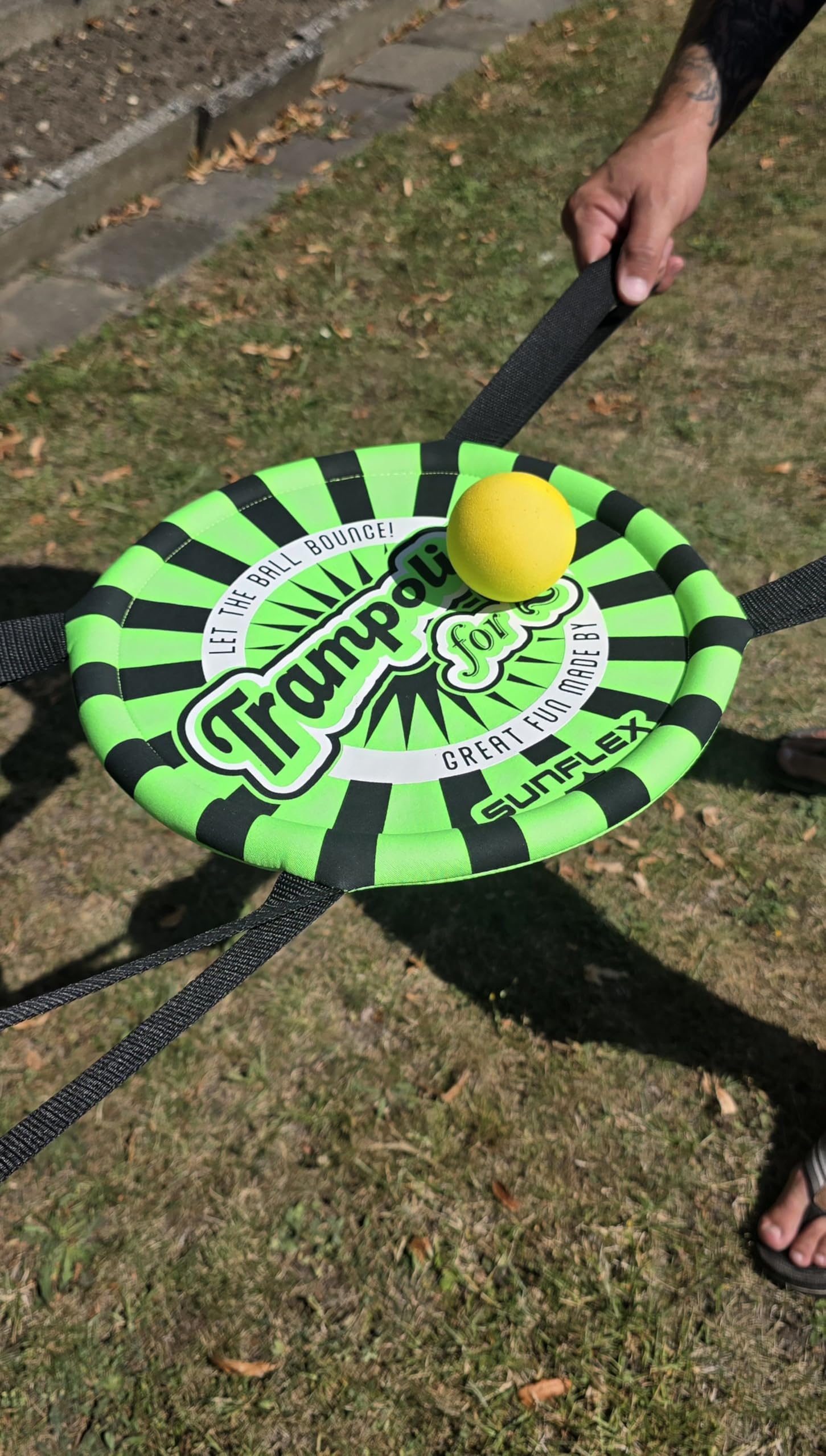 Sunflex Action Pro Trampoline for 2 Geschicklichkeitsspiel grün+Ball