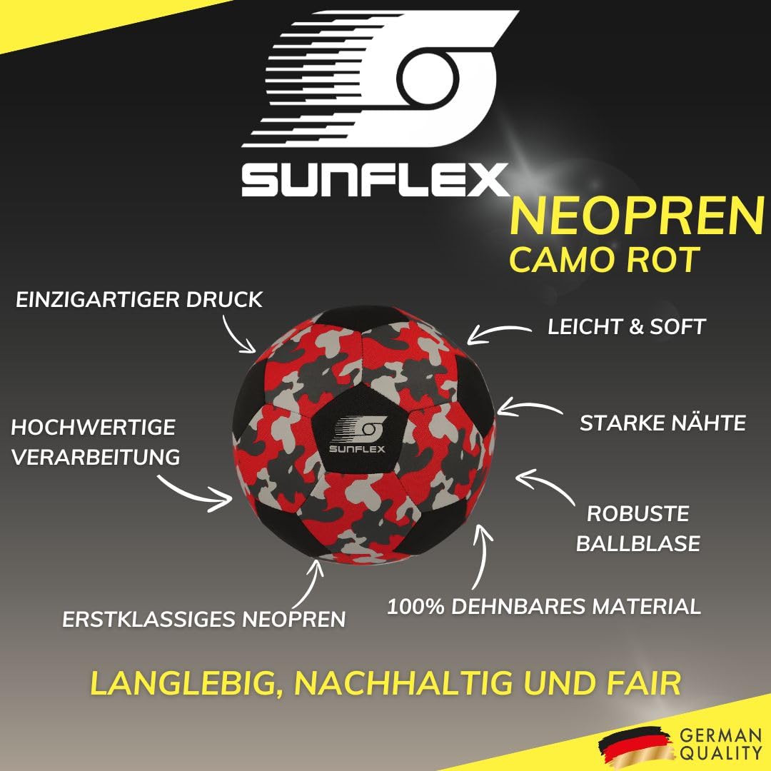 Sunflex Action Pro Fußball Neopren rot-schwarz 23cm