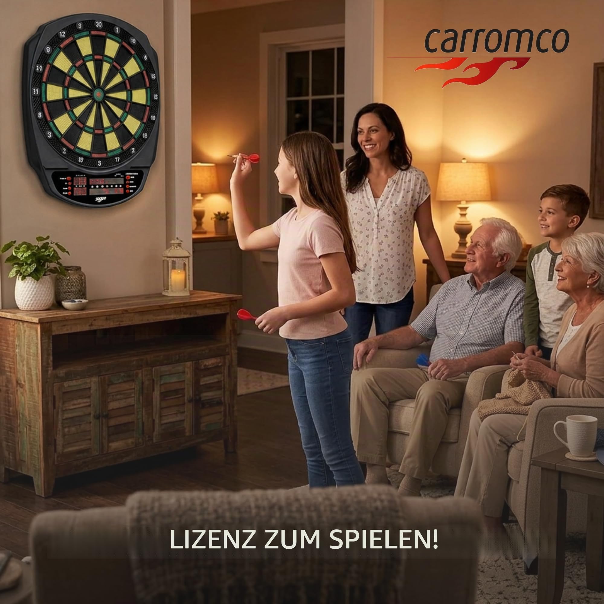 Carromco Striker-401 E-Dartscheibe 35 Spiele LED