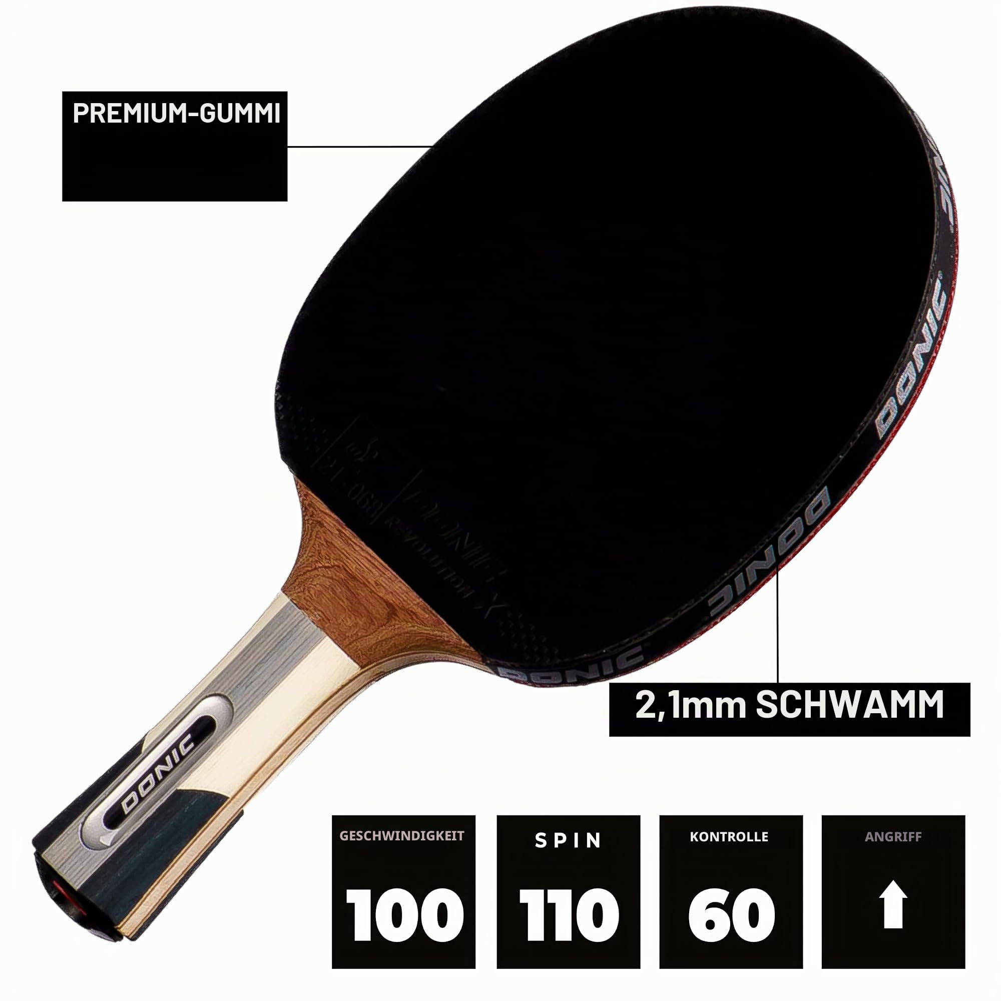 Schildkröt Waldner 1000 Tischtennisschläger konkav 2,1mm ITTF
