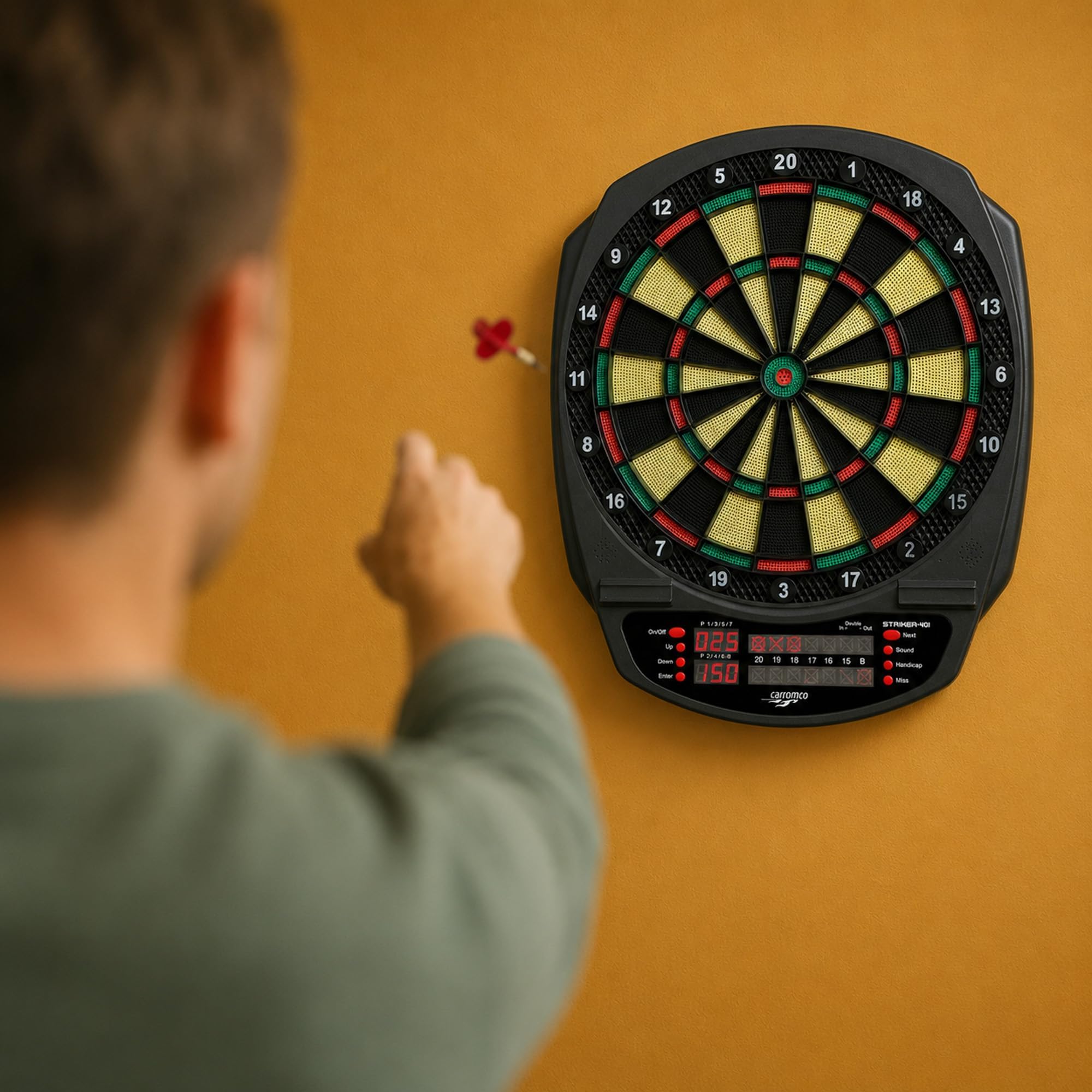 Carromco Striker-401 E-Dartscheibe 35 Spiele LED
