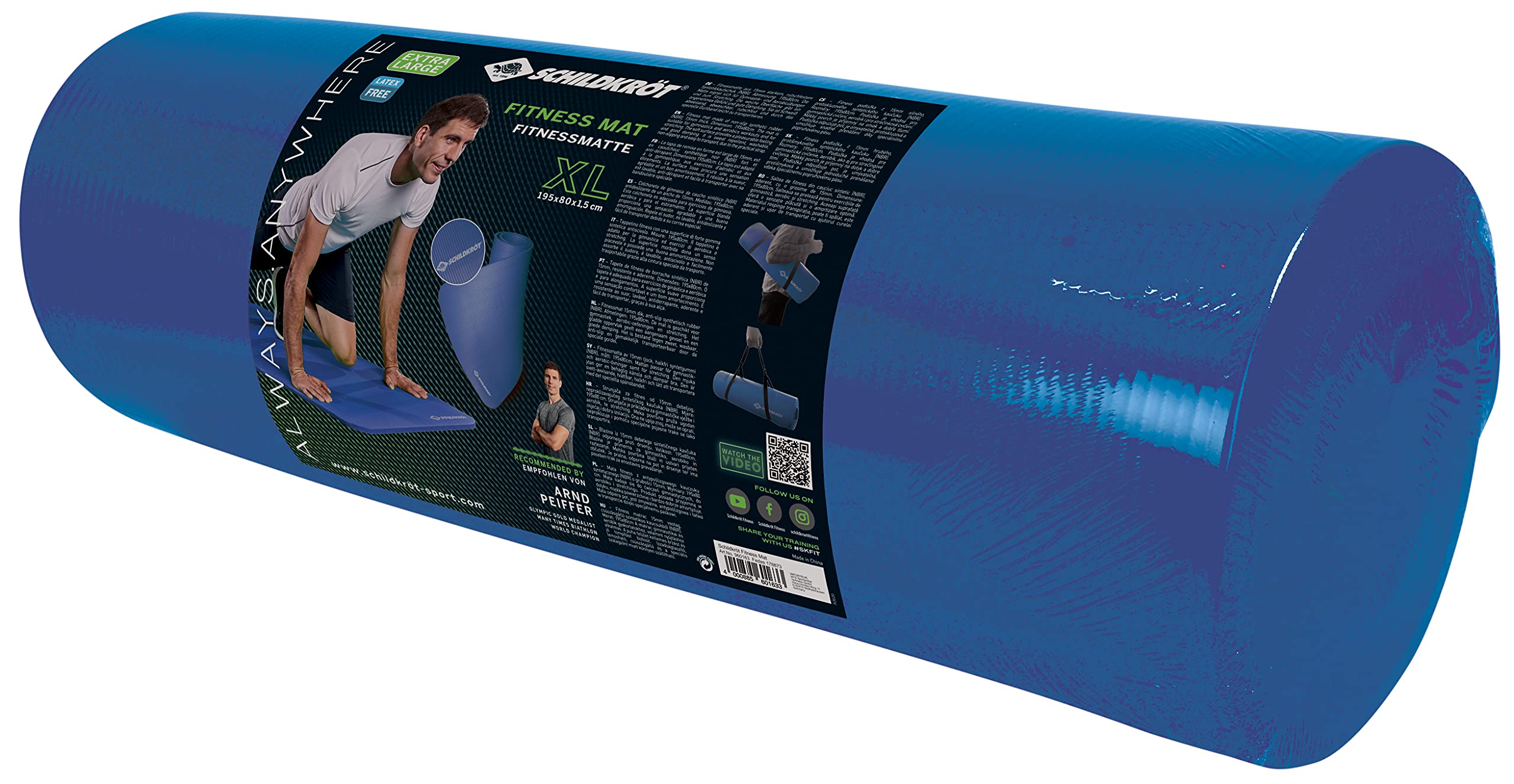 Schildkröt Outdoor Fitnessmatte XL 15 mm Blau 195x80
