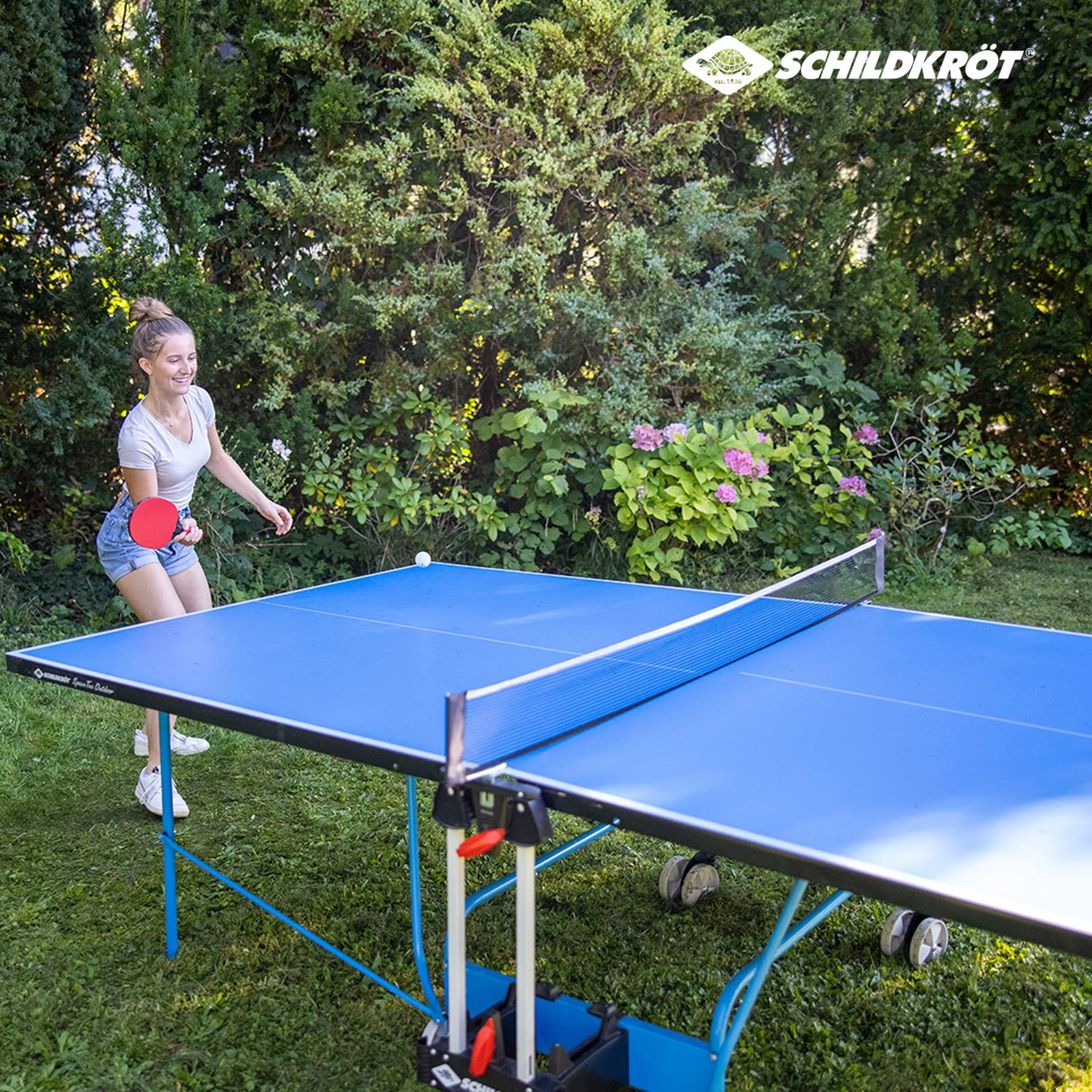Schildkröt Space Tec Outdoor Tischtennisplatte blau klappbar