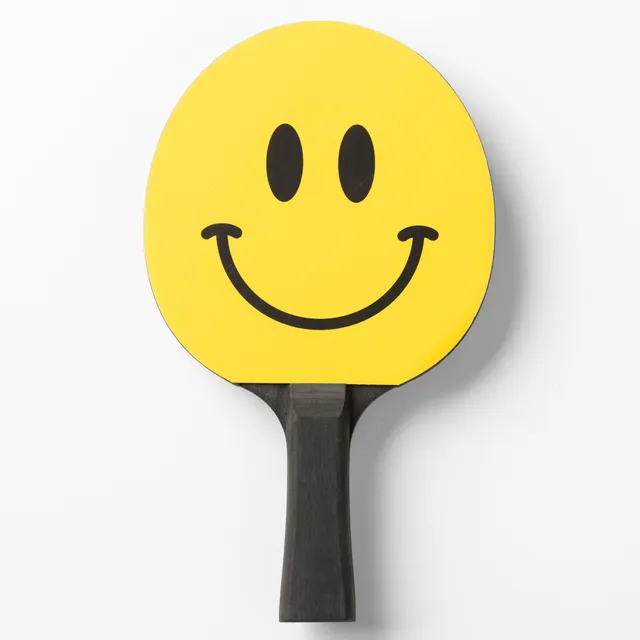 Mr. Tischtennis Happy Fertigschläger gelb Smiley Kinder