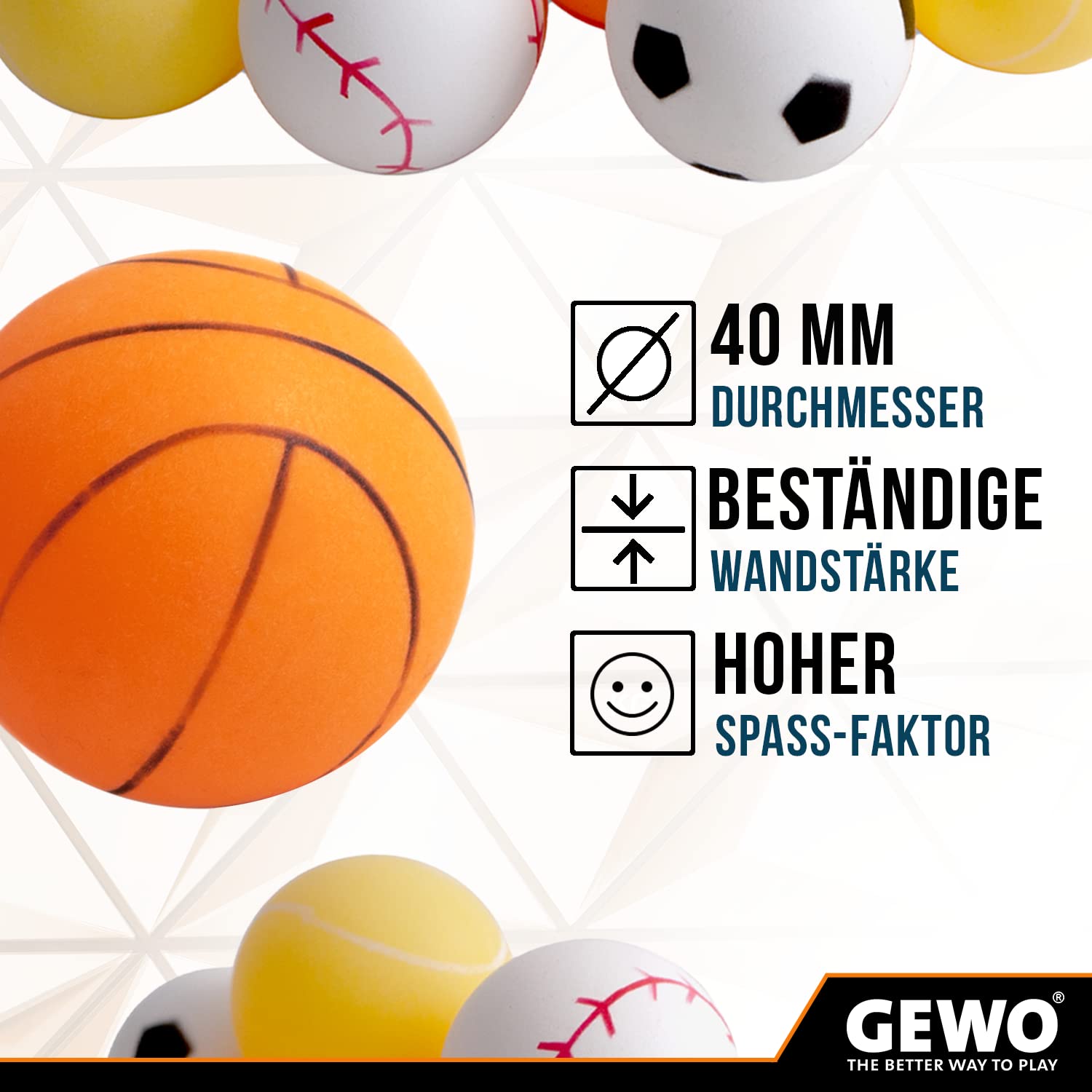 GEWO Ultra SLP Tischtennisbälle Sports-Mix 12er bunt