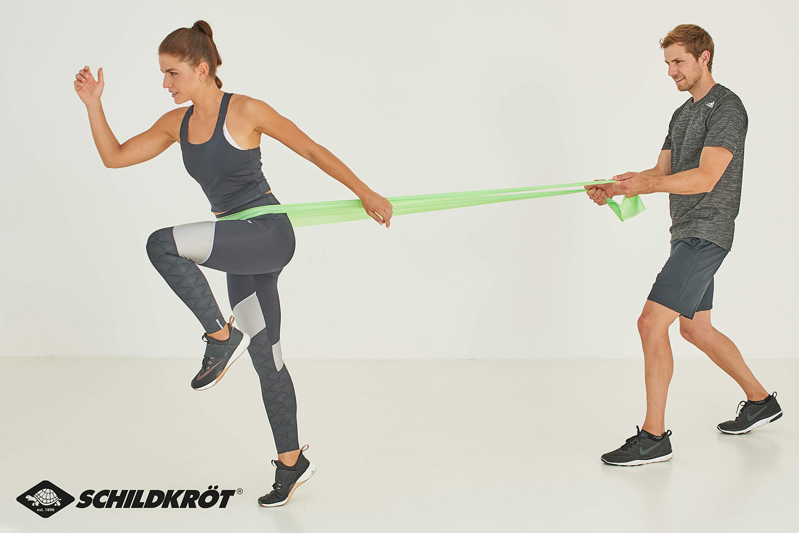 Schildkröt Fitnessbänder 2er Set grün-anthrazit latexfrei TPE