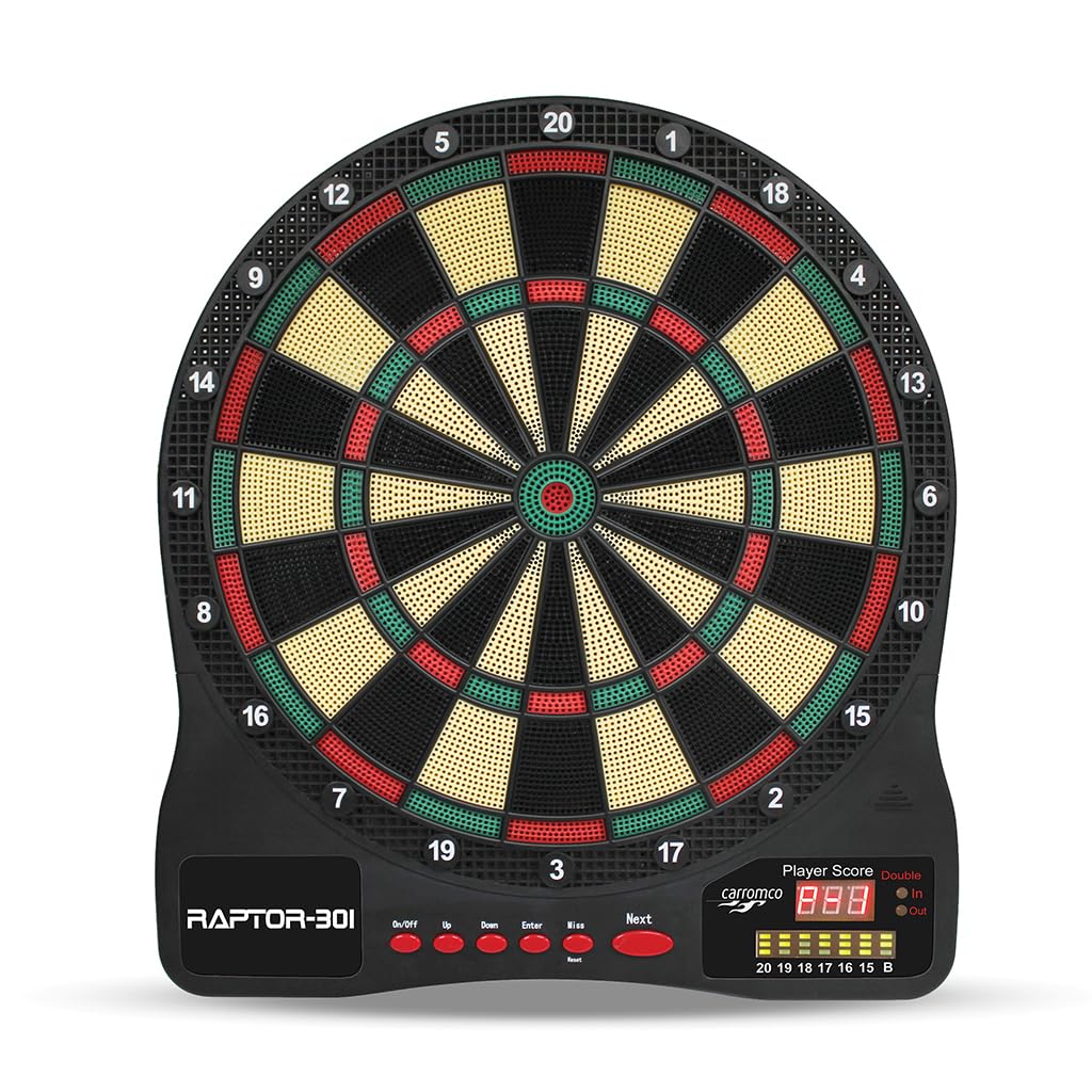Carromco Raptor-301 Elektronische Dartscheibe 32 Spiele