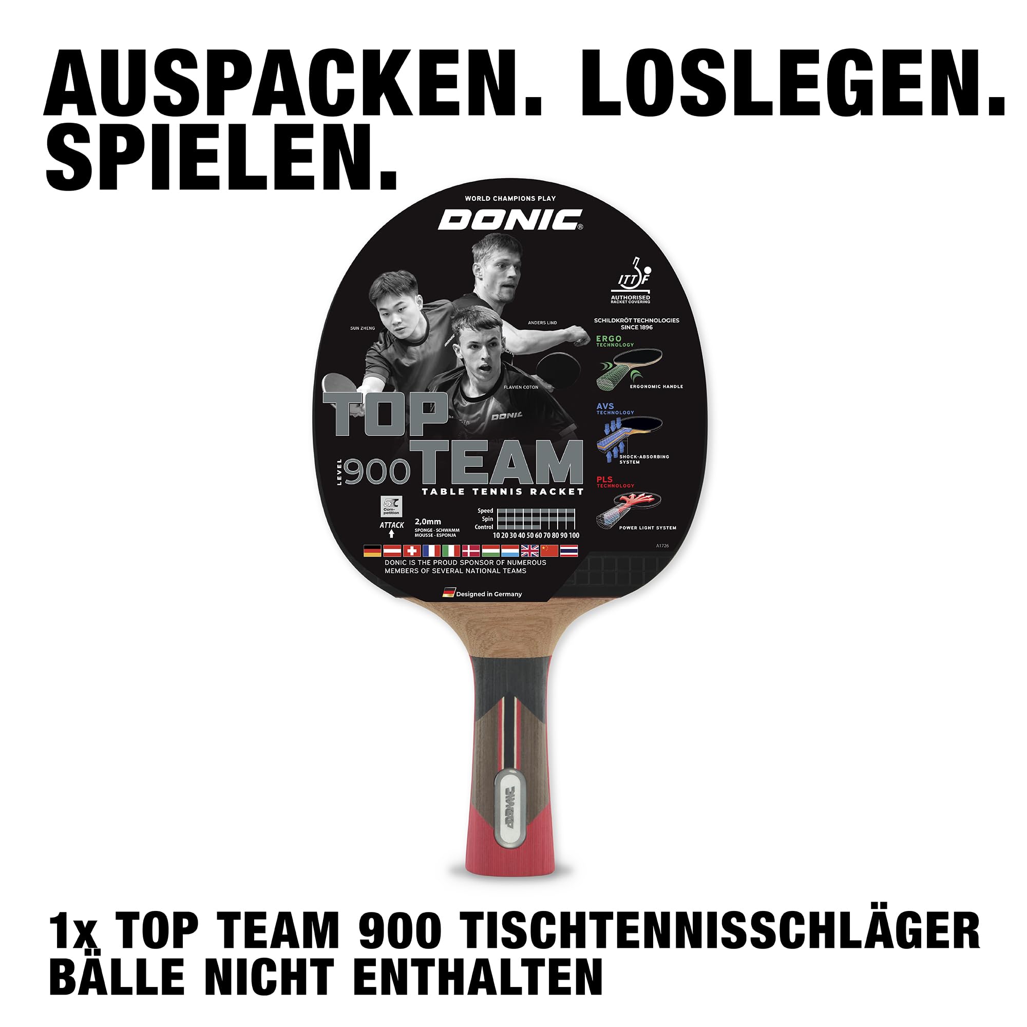 Donic-Schildkröt Top Team 900 Tischtennisschläger 2,0 mm