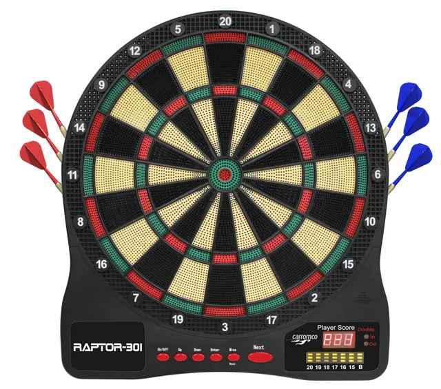 Carromco Raptor-301 Elektronische Dartscheibe 32 Spiele