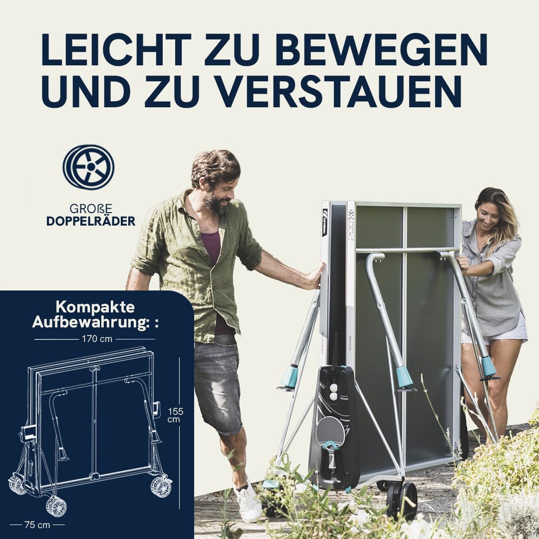 Cornilleau 200X Tischtennisplatte Outdoor grau klappbar