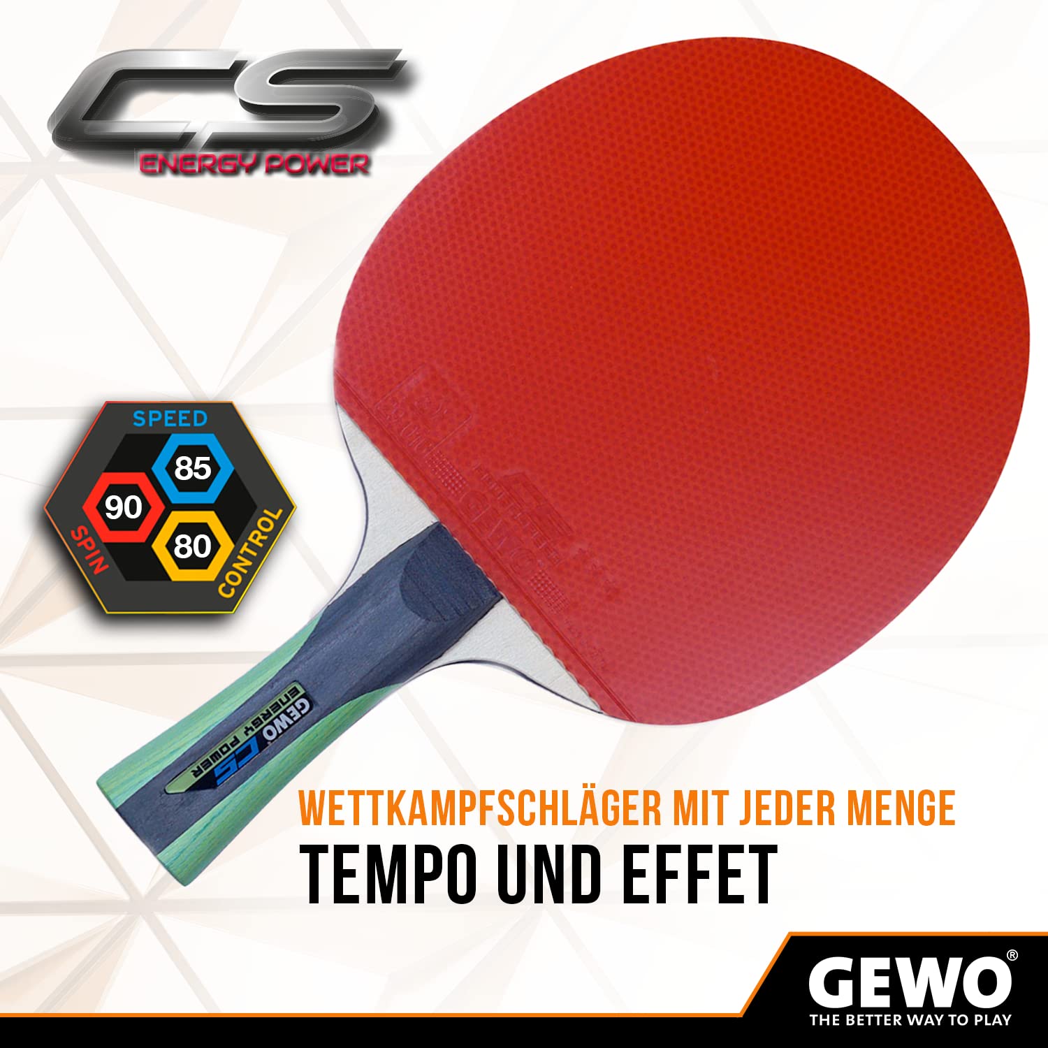 GEWO CS Energy Power Tischtennisschläger konkav 1,8 mm