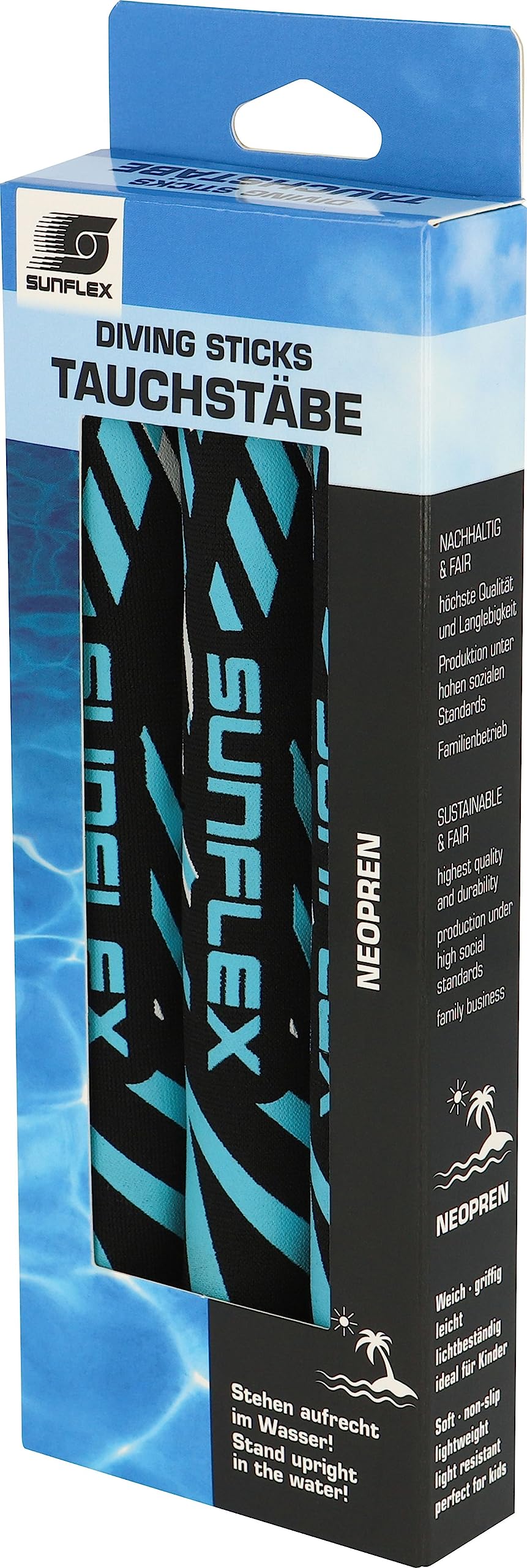 Sunflex Action Pro Tauchstäbe 3er Set Neopren 18 cm
